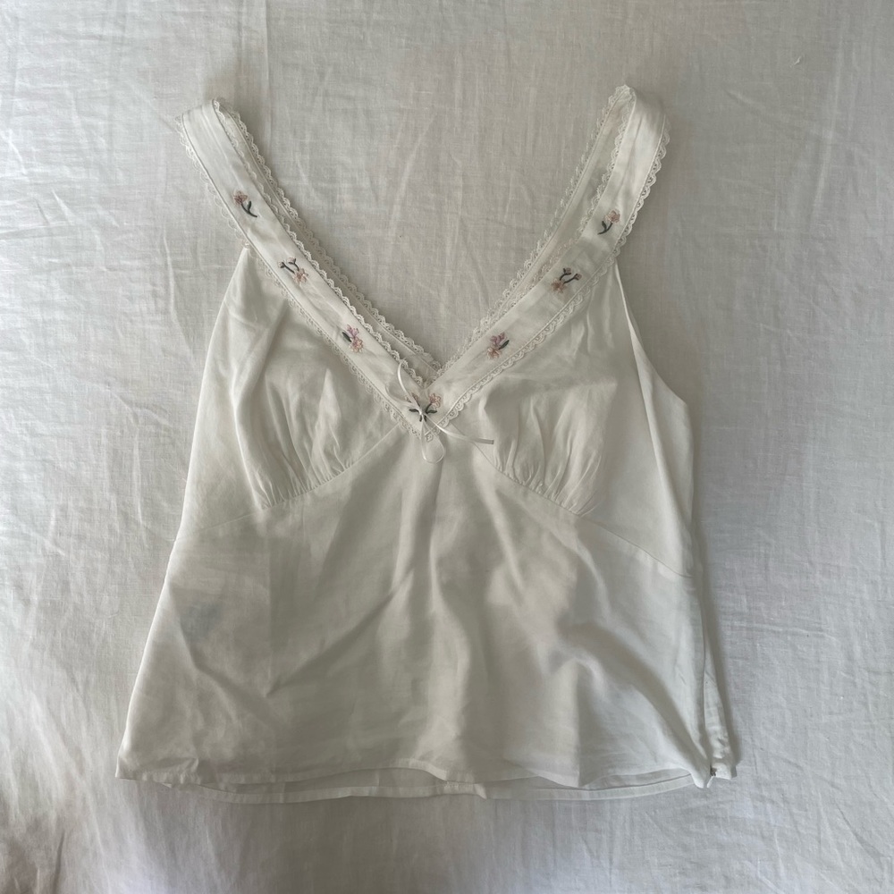 NWT Reformation Capri Embroidered Lace Trim Tank